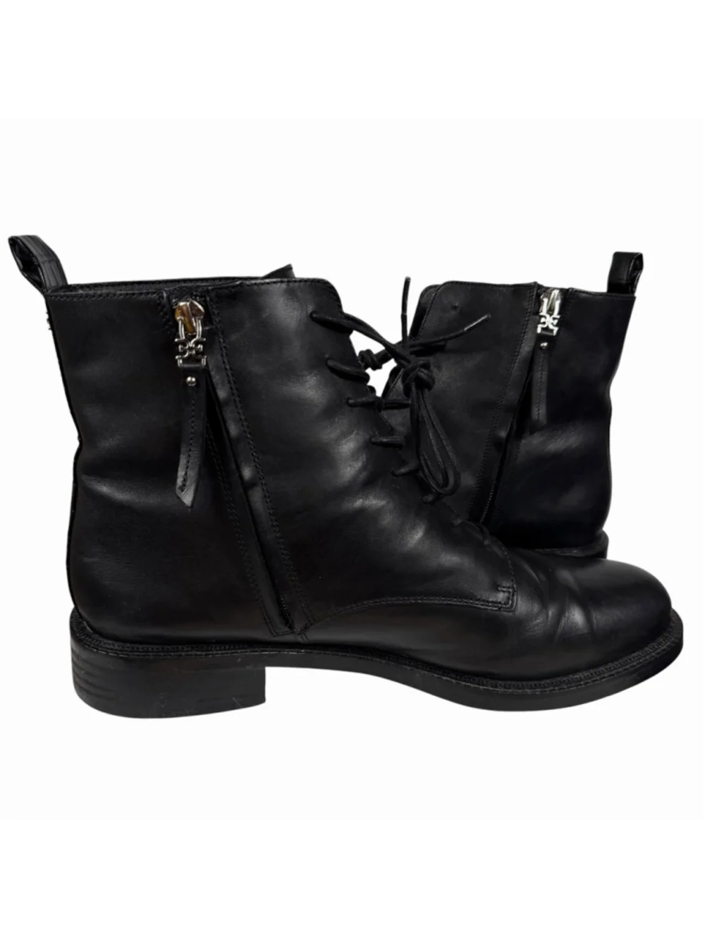 Sam Edelman Nina Black Leather Combat Boots Womens Size 11M - Picture 8 of 11